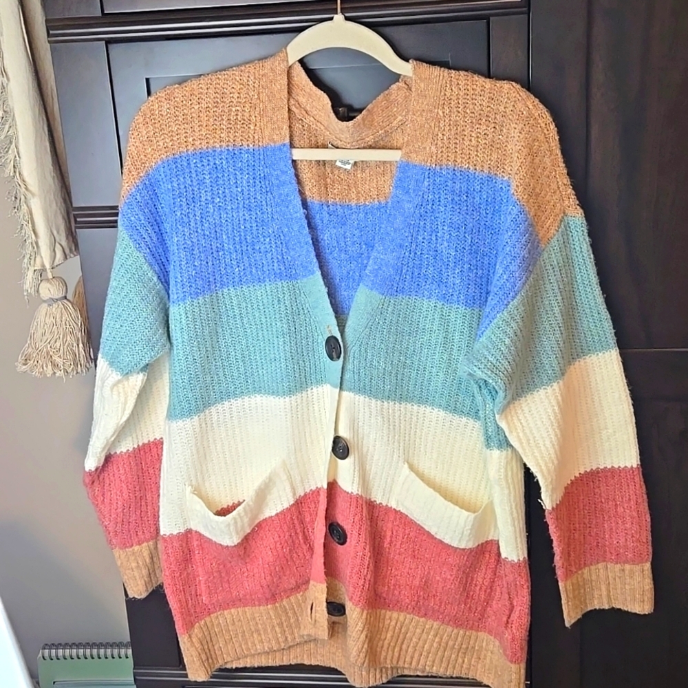 American Eagle Multi Color Stipes Sweater